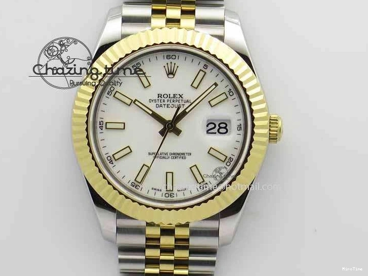 MiroTime 0125 Casual DateJust II 41mm SS YG BP Maker Best Edition White Dial On Jubilee Bracelet 3673